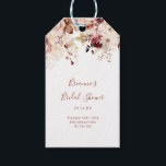 Calligraphy Graceful Floral Bridal Shower Gift Tags<br><div class="desc">These calligraphy graceful floral bridal shower gift tags are perfect for a modern wedding shower. The design features dainty watercolor white,  burgundy,  pink roses and fall leaves</div>