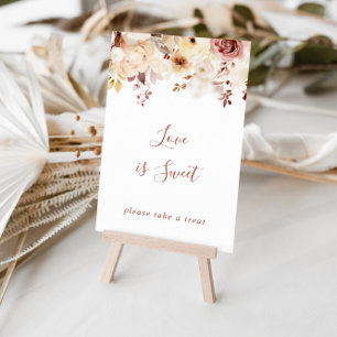 Calligraphy Graceful Floral Love Is Sweet Sign