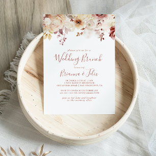 Calligraphy Graceful Floral Wedding Brunch Invitation