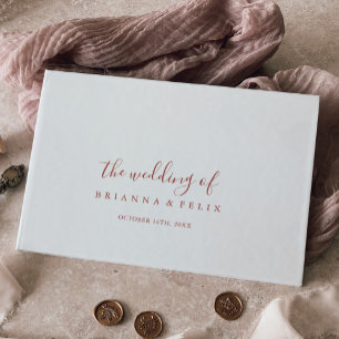 Calligraphy Graceful Minimalist Wedding Guest Book