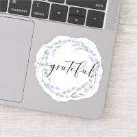 Calligraphy Grateful Lavender Wreath