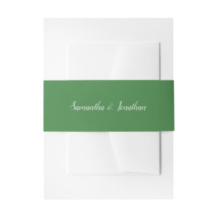 Calligraphy   Green Wedding Invitation Belly Band
