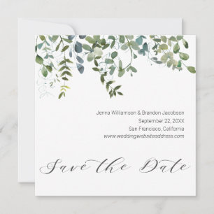Calligraphy Greenery Eucalyptus Save the Date