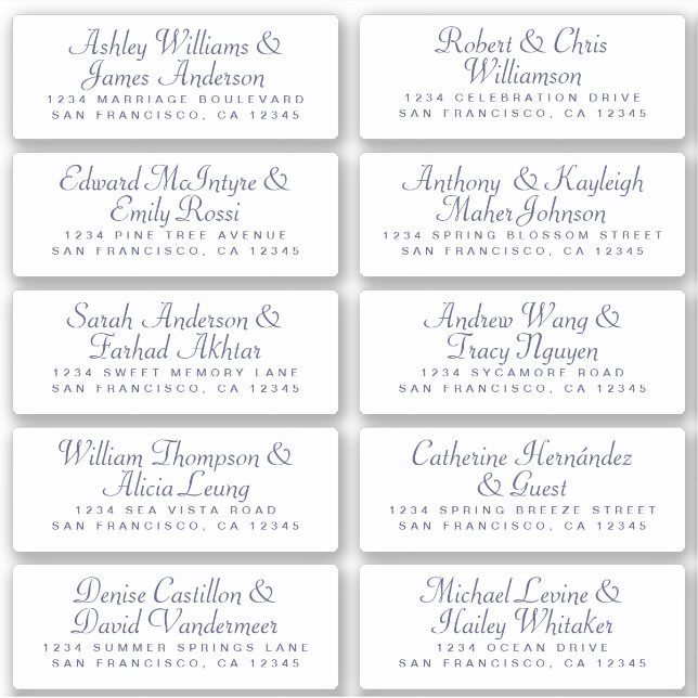 Calligraphy Guest Address Labels ORDER 6” or 8”! (Front)