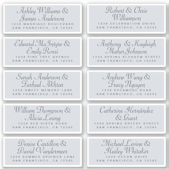 Calligraphy Guest Address Labels ORDER 6” or 8”! (Front)