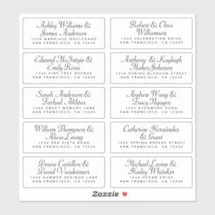 Calligraphy Guest Address Labels ORDER 6” or 8”!