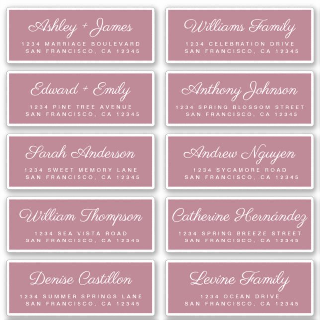 Calligraphy Guest Address Labels ORDER 6” or 8”! (Front)