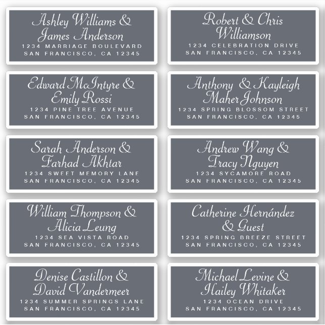 Calligraphy Guest Address Labels ORDER 6” or 8”! (Front)