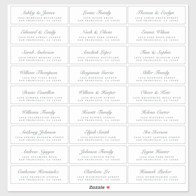 Calligraphy Guest Address Labels ORDER 8” or 14”! (Sheet)