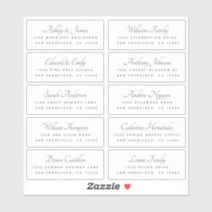Calligraphy Guest Address Labels ORDER ON 6" or 8"