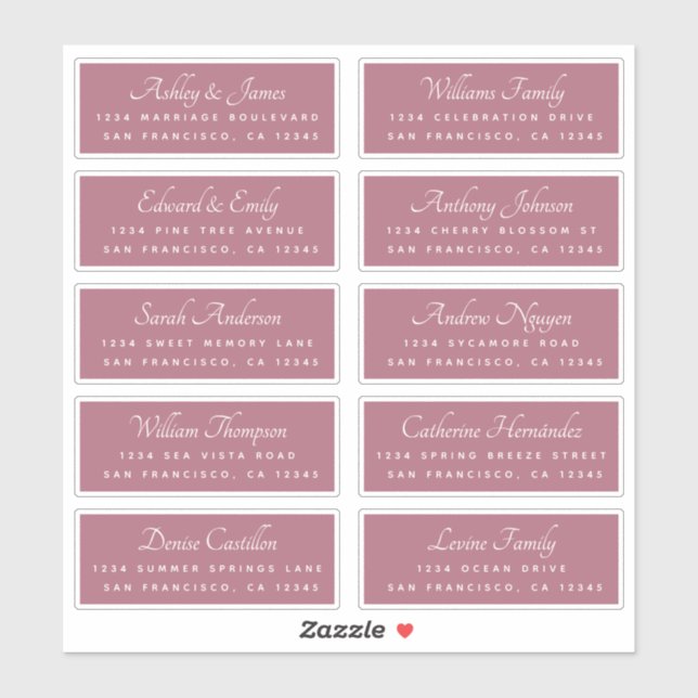 Calligraphy Guest Address Labels ORDER ON 8" or 6" (Sheet)