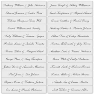 Calligraphy Guest Names Labels Transparent