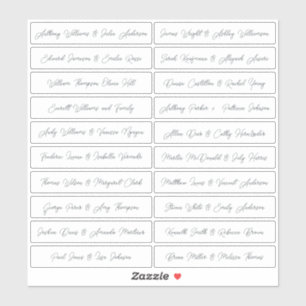 Calligraphy Guest Names Labels White