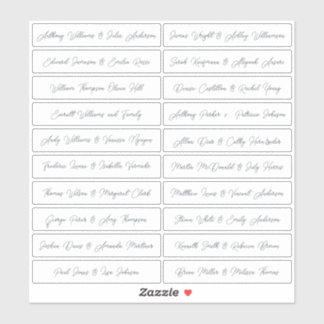 Calligraphy Guest Names Labels White