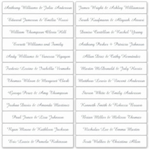 Calligraphy Guest Names Labels White
