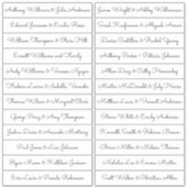Calligraphy Guest Names Labels White - Sacramento (Front)
