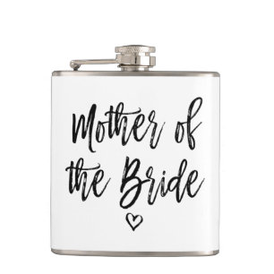 Calligraphy Hand Lettered Mother of The Bride Hip Flask