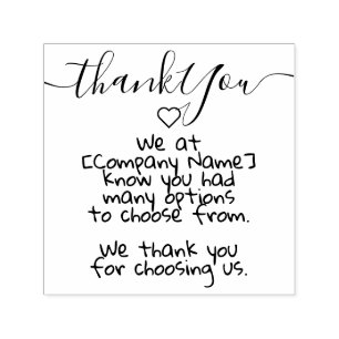 Calligraphy Hand Lettering Thank You Text Label  Self-inking Stamp