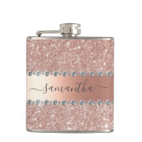 Calligraphy Handwritten Diamond Rose Gold Glitter