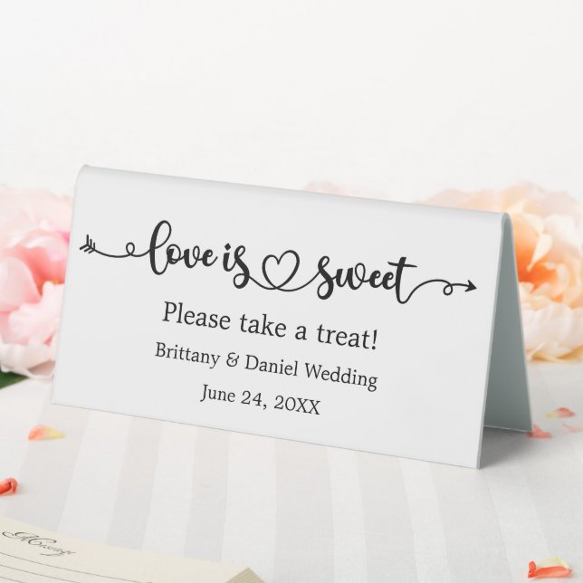 Calligraphy Heart Love Is Sweet Wedding Favours (In SItu (Wedding))