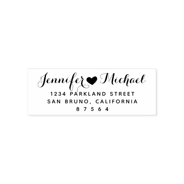 Calligraphy Heart Return Address Self-inking Stamp (Design)