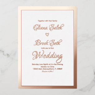 Calligraphy Heart Script Modern Wedding Pressed  