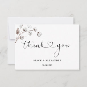 Calligraphy Heart Script Wedding Thank You