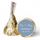 Calligraphy Heart Wedding Mr. and Mrs. Dusty Blue