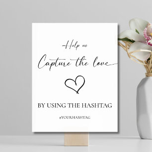 Calligraphy Help us Capture The Love QR Code Pedestal Sign