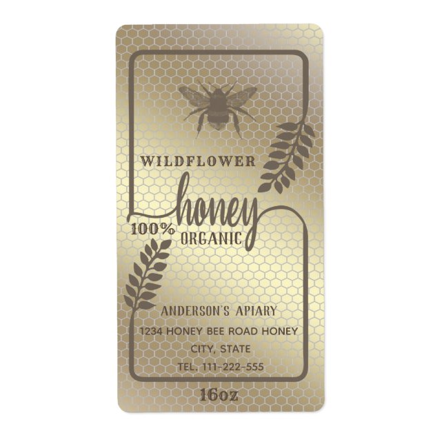 Calligraphy honey branch jar label (Front)