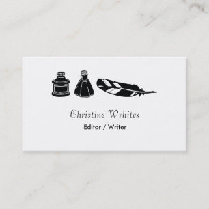 Calligraphy Ink Fountain Pen Quill Writer Author Business Card