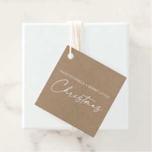 Calligraphy Ink Pen Minimalist Kraft Christmas Favour Tags