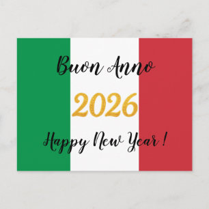 Calligraphy Italian Flag 2026 Postcard