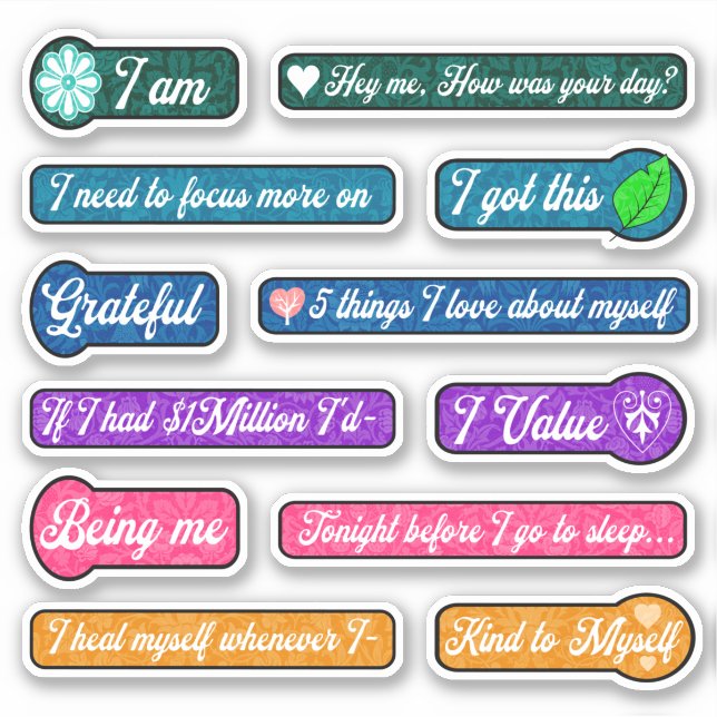Calligraphy Journal Prompts Stickers  (Front)