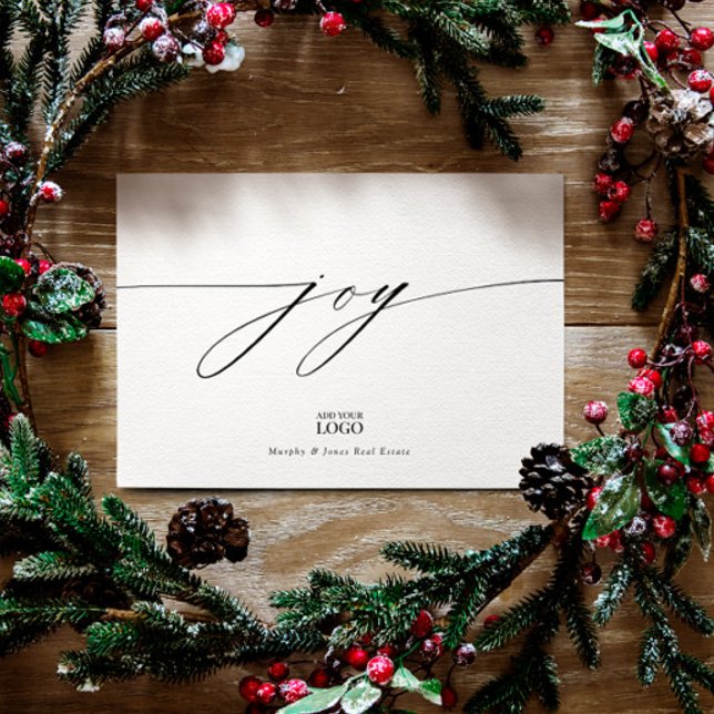 Calligraphy Joy Branded Logo Corporate Christmas Invitation (Creator Uploaded)
