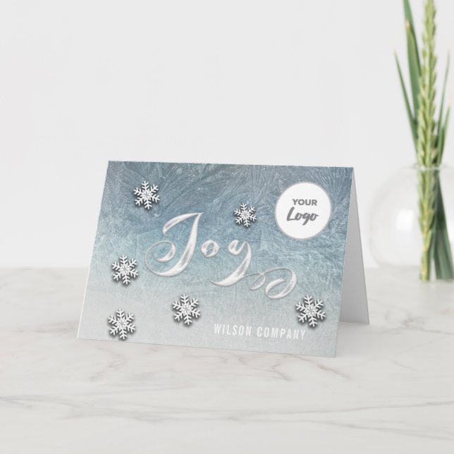 Calligraphy Joy snowfakes corporate logo Holiday C (Front)