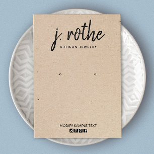 Calligraphy Kraft Handmade Earrings Display