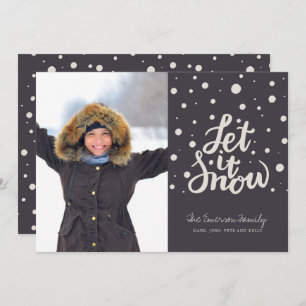 Calligraphy Let it Snow Photo Holiday Card