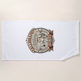 Calligraphy Lettering Cat Calligraphy Lettering Ca Beach Towel