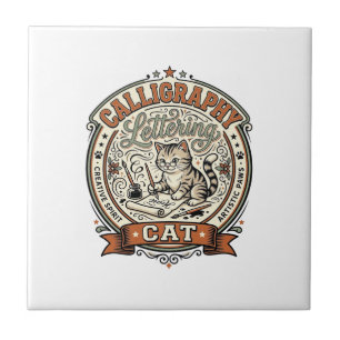 Calligraphy Lettering Cat Calligraphy Lettering Ca Tile