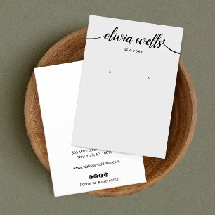 Calligraphy Light Grey Grey  Earring Display Card