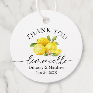 Calligraphy Limoncello Watercolor Lemons Thank You Favour Tags