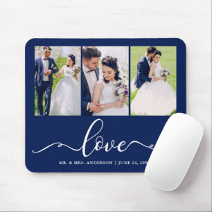 Calligraphy Love 3 Wedding Photo - Pick Color - Mouse Mat