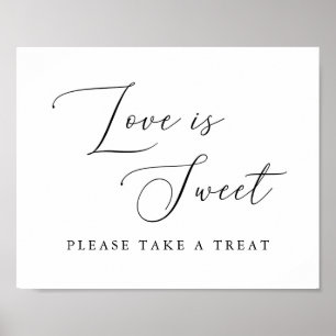 Calligraphy Love Is Sweet Take A Treat Sign