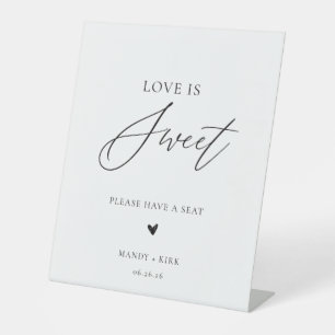 Calligraphy Love Is Sweet Wedding Dessert Table  Pedestal Sign