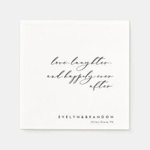 Calligraphy Love Laughter and Happily Ever After  Napkin