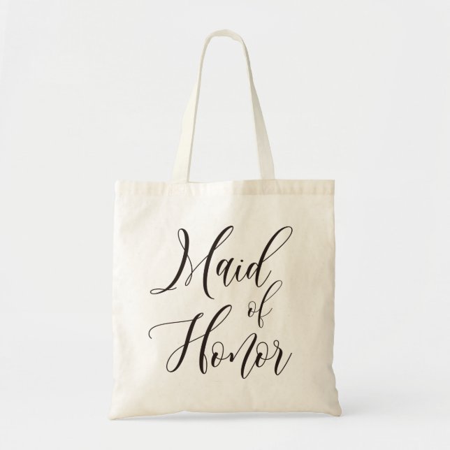 Calligraphy maid of honour, bridesmaid Tote Bag (Front)