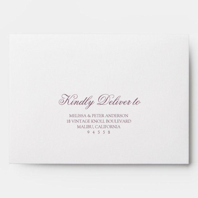 Calligraphy Mailing Return Address Wedding Envelope (Front)