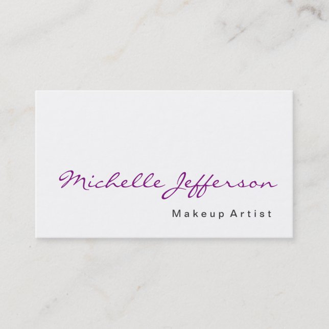 Calligraphy Makeup Artist Profession Business Card (Front)