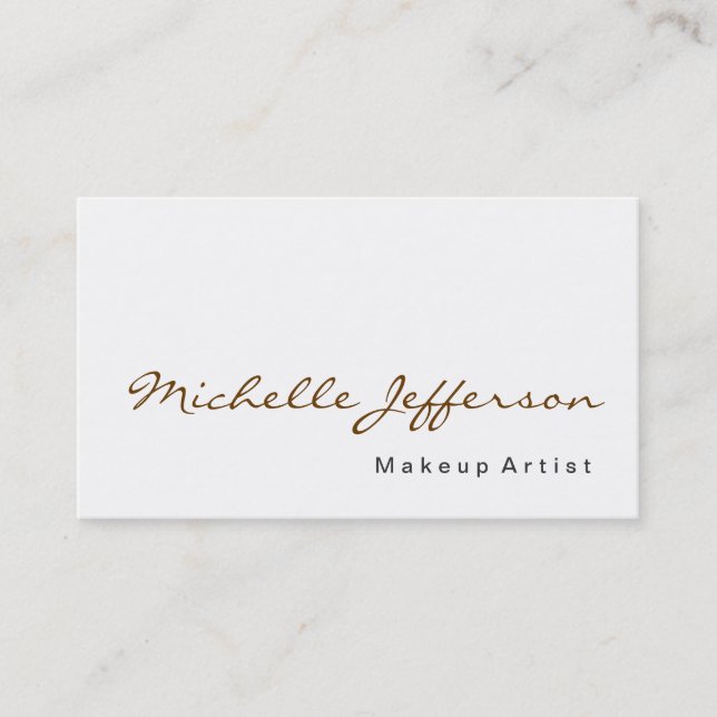 Calligraphy Makeup Artist Profession Business Card (Front)